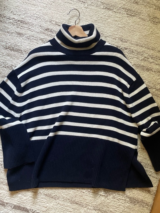 GAP Sweaters - GAP Navy and White Striped Turtleneck Sweater